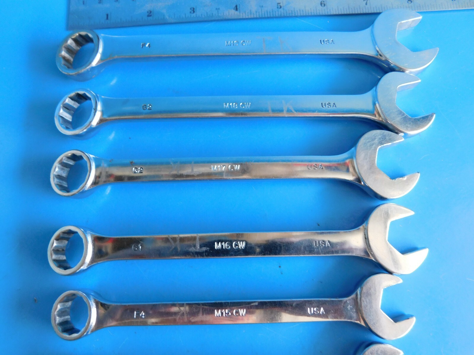 USED, MAC SHORT COMBO WRENCHS «6,7,8,9,10,11,12,14,15,16,17,18,19MM» LOT OF 13