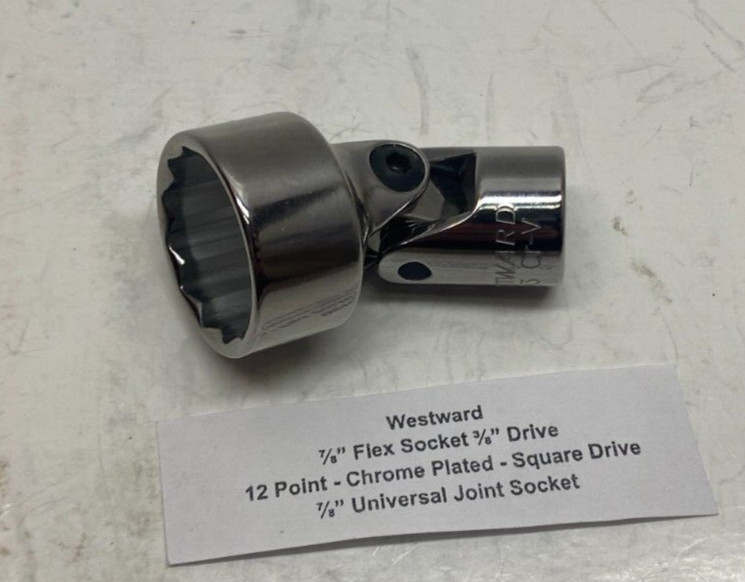 Westward 7/8″ Flex Socket (12 Point 3/8″ Drive) – 7/8″ Universal Joint Socket –