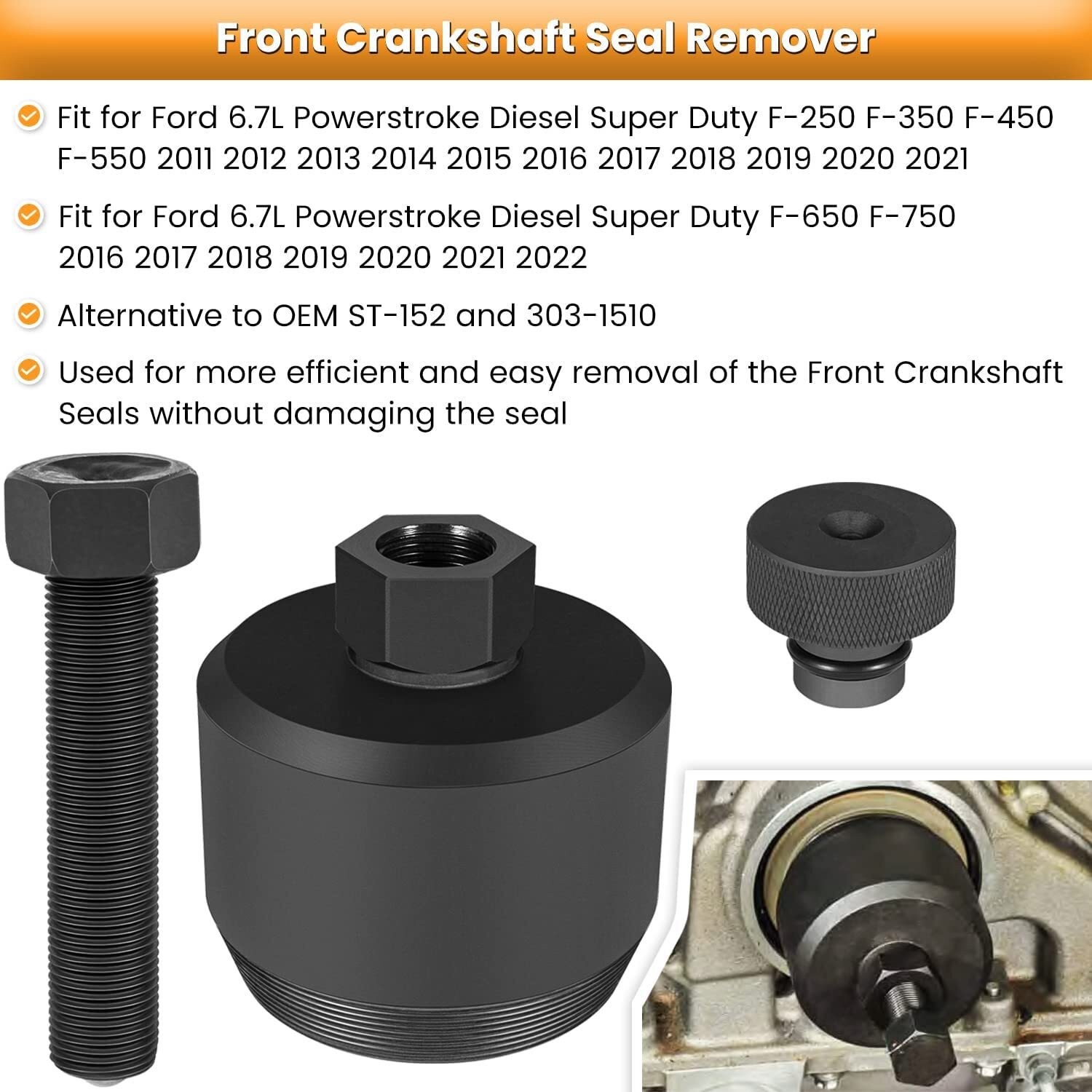 6.7L Front Rear Crankshaft Seal Installer Remover Master Set Fits Ford F-250/350