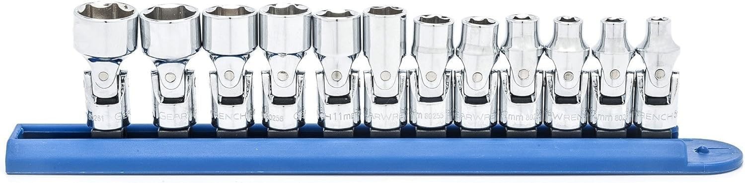 GEARWRENCH 80311 – 12 Pc. 1/4″ Drive 6 Pt. Flex Socket Set, Metric
