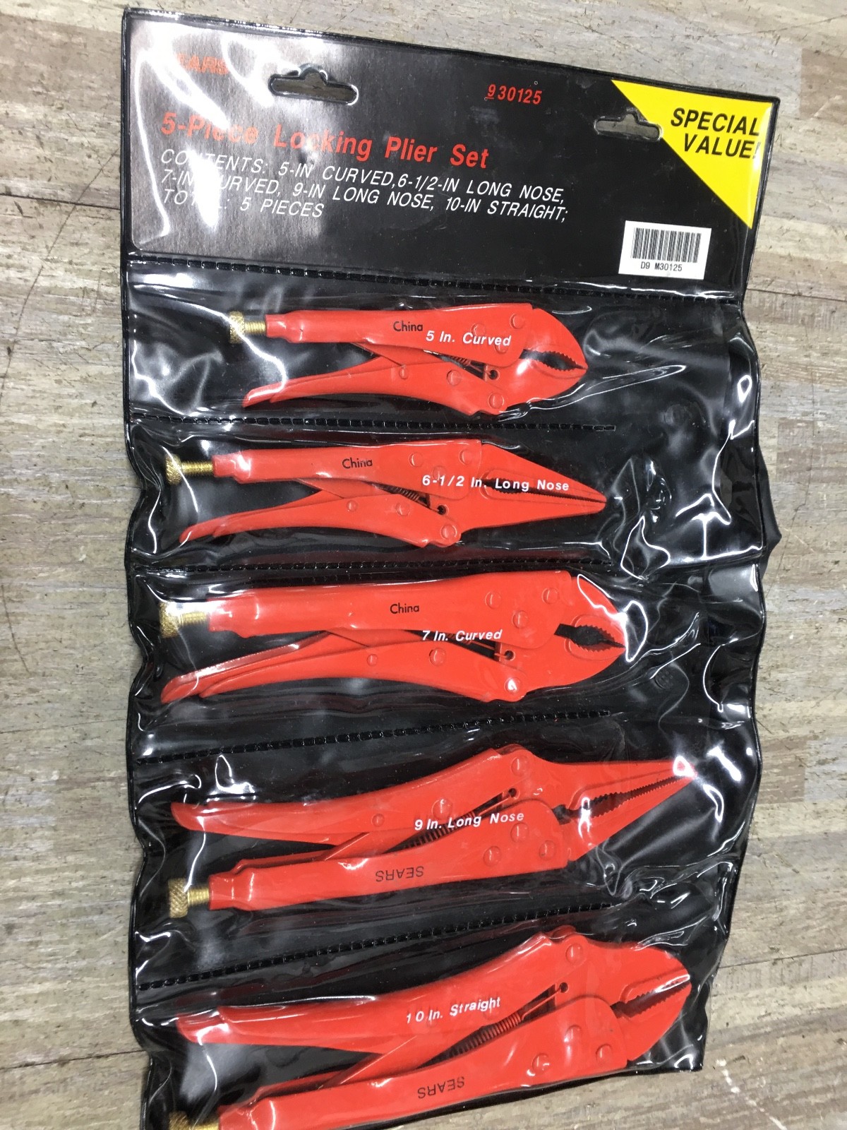SERIES 9-30125 Sears Craftsman 5pc Locking Plier Set 5″ to 10″ BARELY USED
