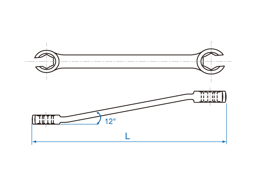 Set of 6 pcs 6 point Metric Brake Line Tube Wrench Open Ring Spanner Special