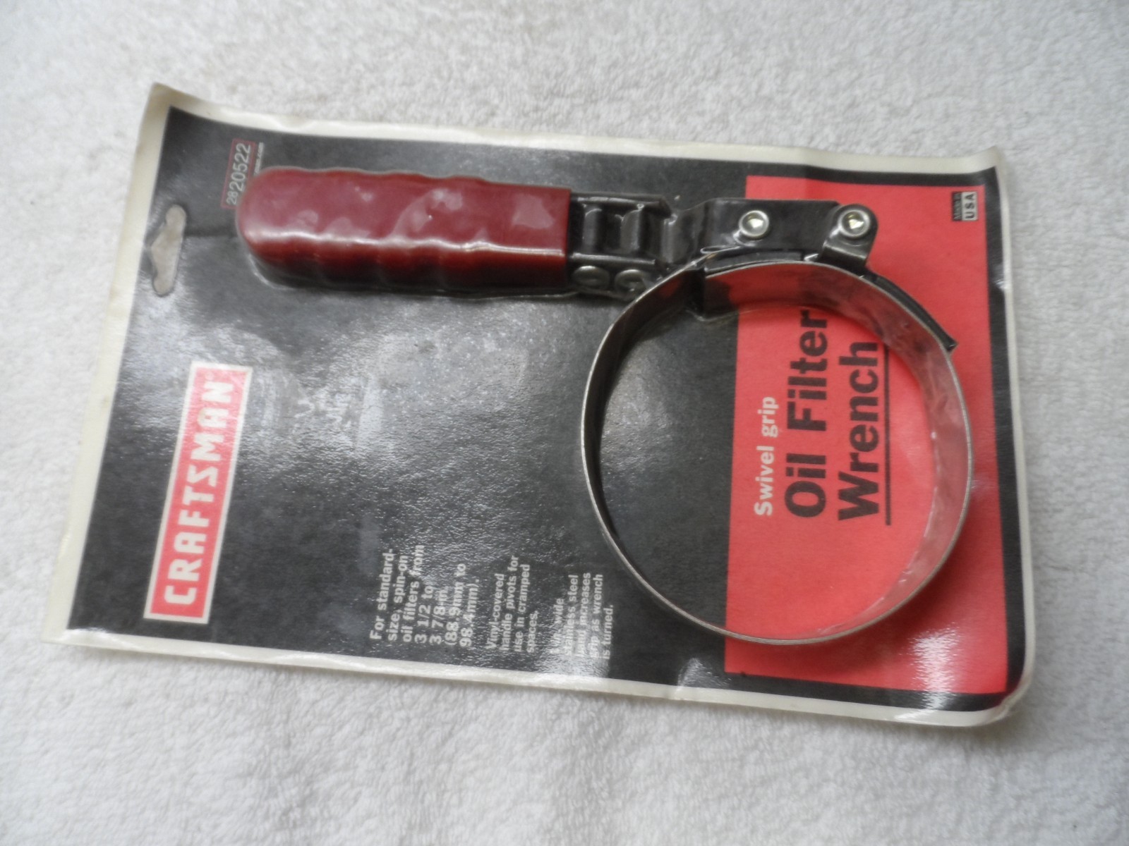 Craftsman Oil Filter Wrench, 3 1/2 to 3 7/8 inches, made in USA – Part # 20522
