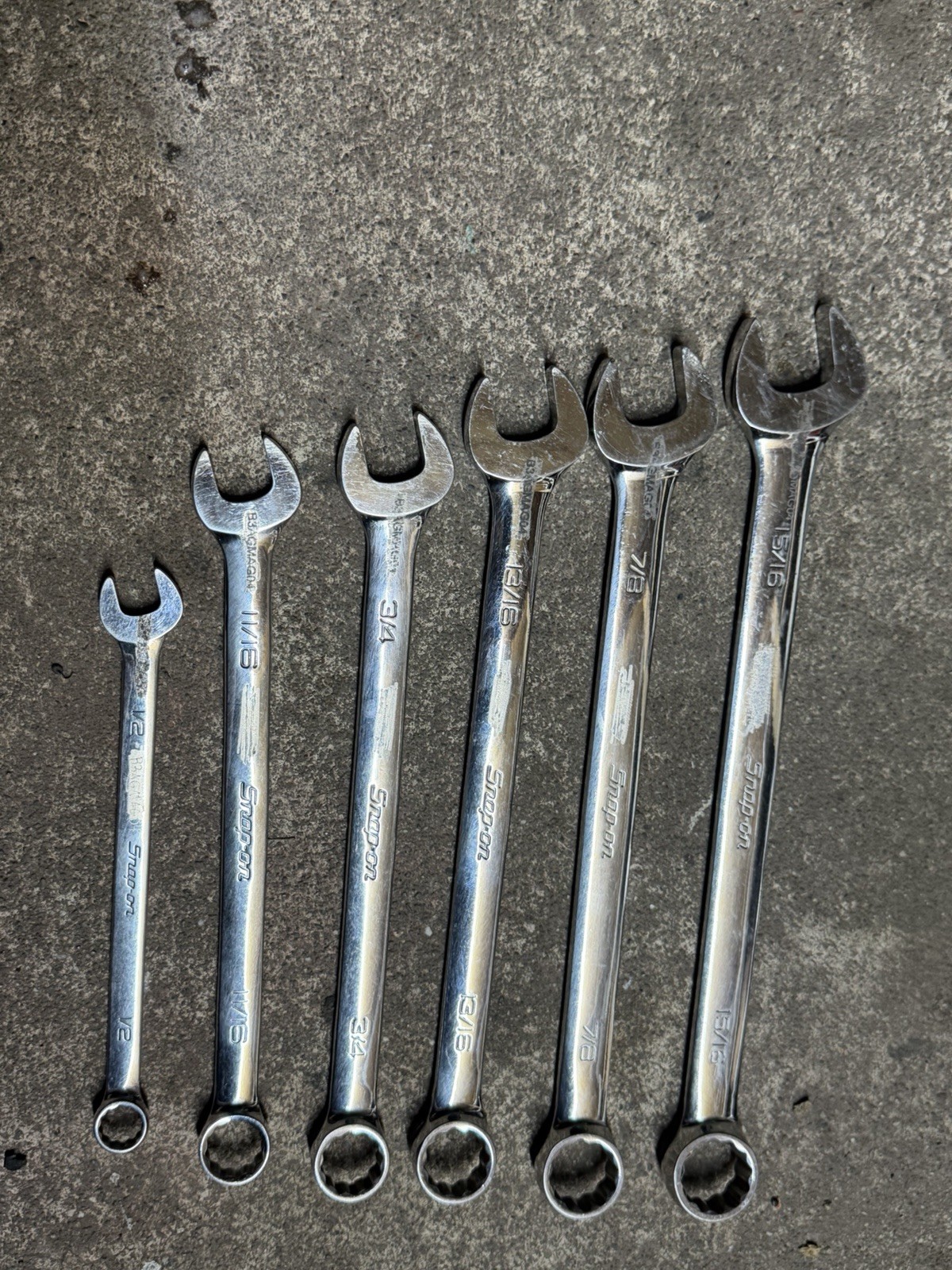 Snap On 5ps Tools Set OEX30B 15/16/7/8/13/16/3/4/11/16/1/2” Wrench USA