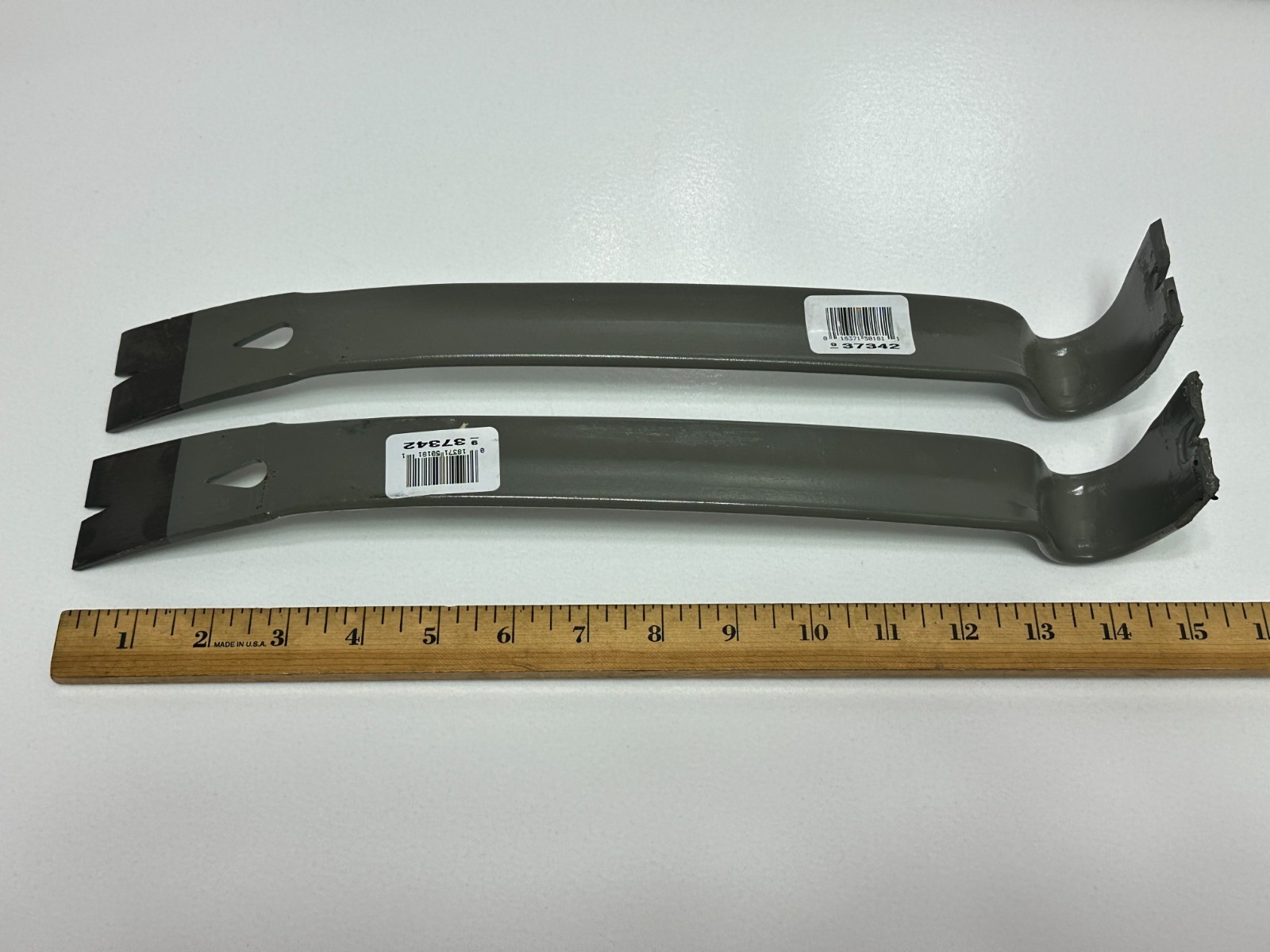 Sears Craftsman USA Made (NOS) 13.5″ Hook Pry Bar Nail Puller Wrecking Bar Pair