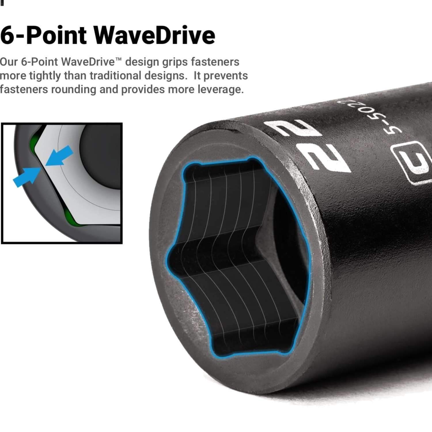 3/8-Inch Drive Deep Impact Socket 22 mm – 6-Point, Corrosion Resistant