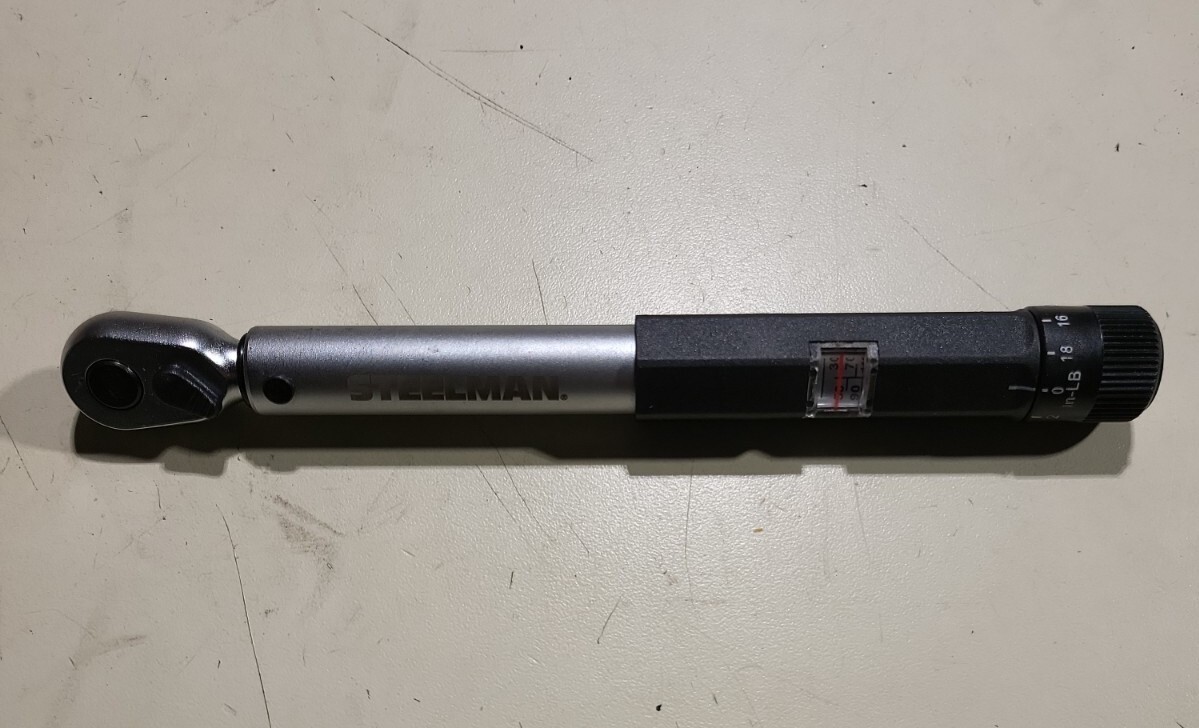 Steelman 1/4 in. Drive Adjustable Torque Wrench, 30 to 150 Inch Pounds 96196-B