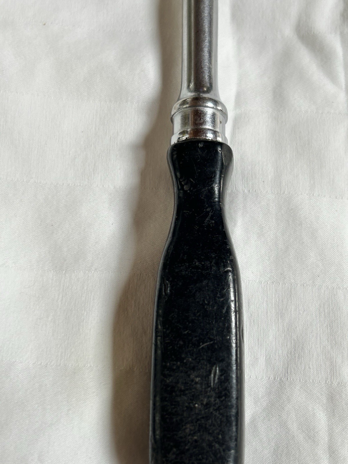 Snap On Tool 3/8 Drive Socket-Ratchet F726 Black Hard Handle 8” Long Unmarked
