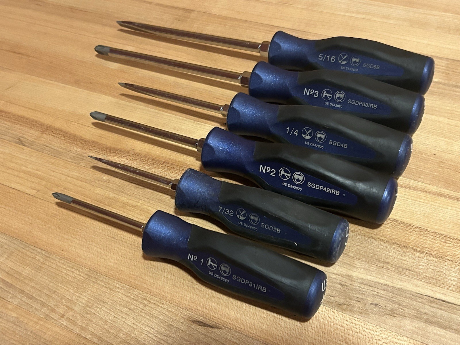 Snap-on Tools | SGDX60BMB 6pc Instinct Soft Grip Power Blue Screwdriver Set