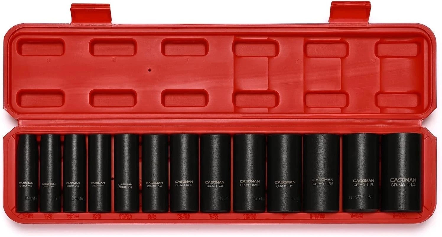 High-Visibility 13-Piece Impact Socket Set with Chrome Moly Steel Construction