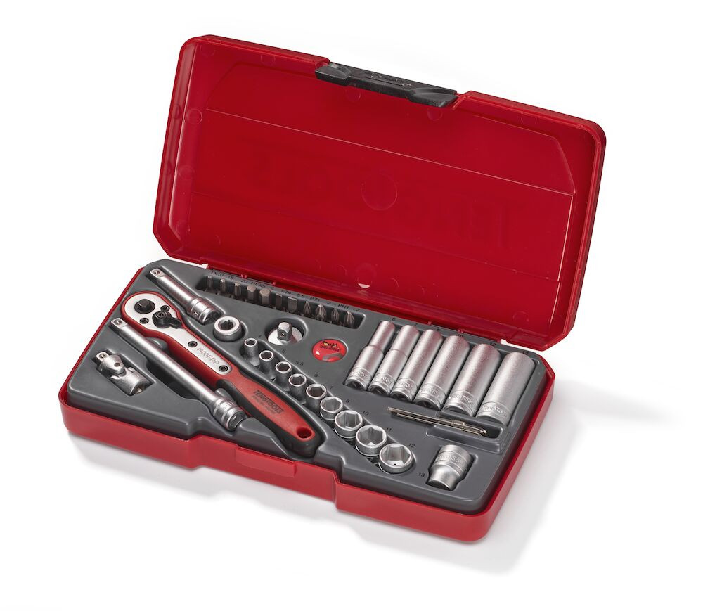 TengTools T1436 1/4″ Socket Set 6 pt 36 Pieces