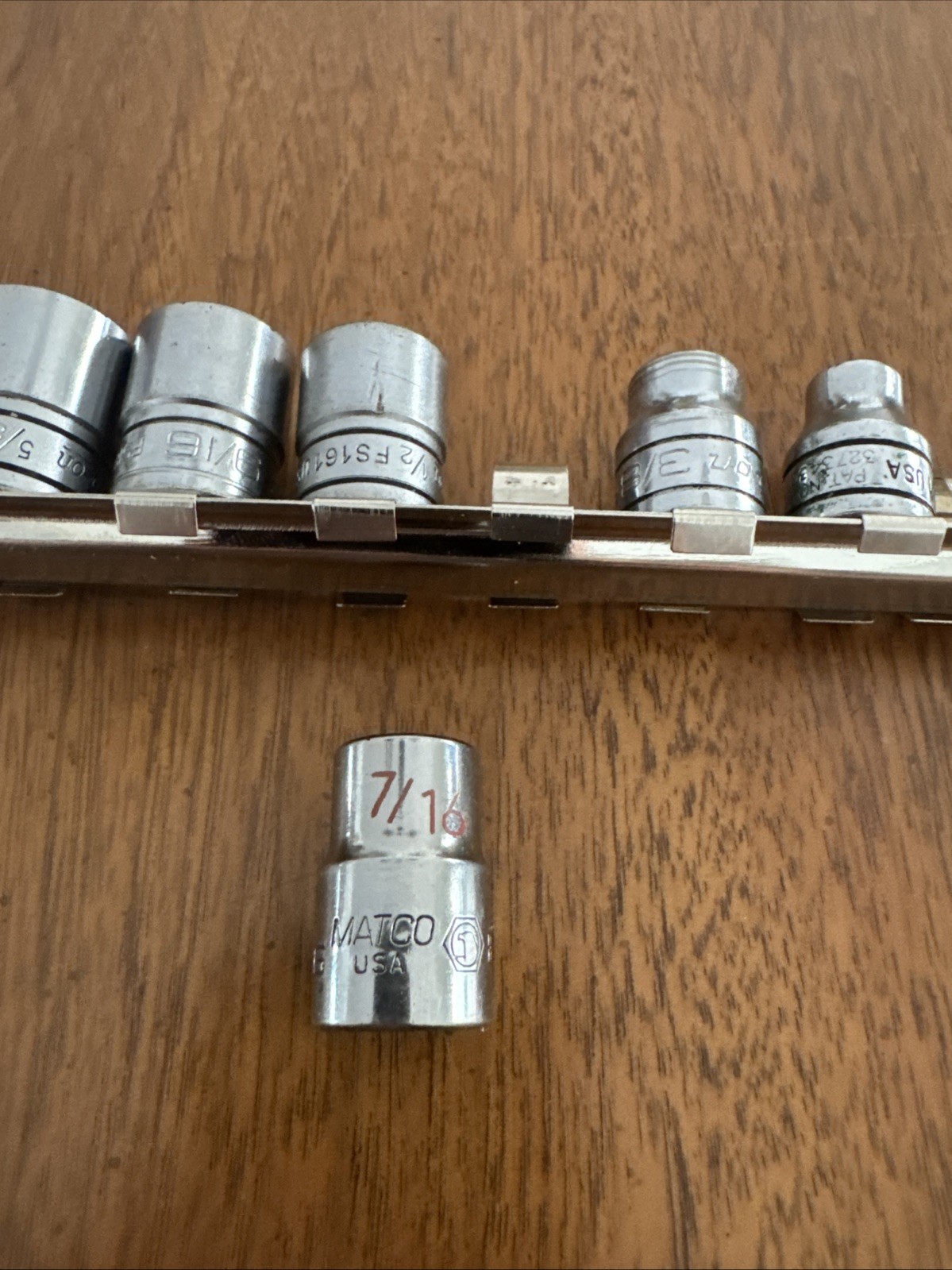 Snap On 3/8″ Drive 10Pc SAE Shallow 6 Pt Chrome Socket 5/16 To 7/8 Read
