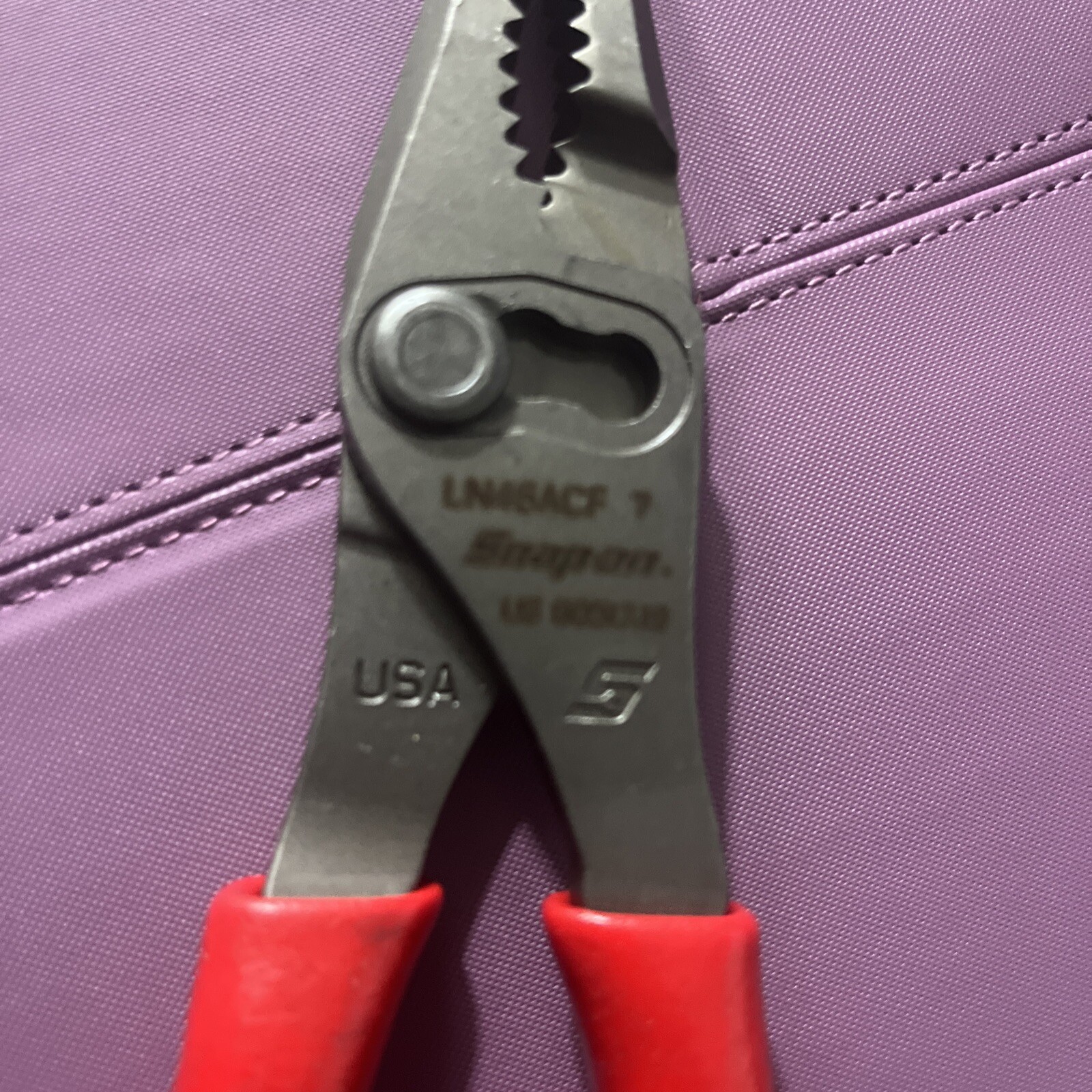 Snap-On Tools USA NEW RED 7″ Soft Grip Long Nose Slip Joint Pliers LN46ACF