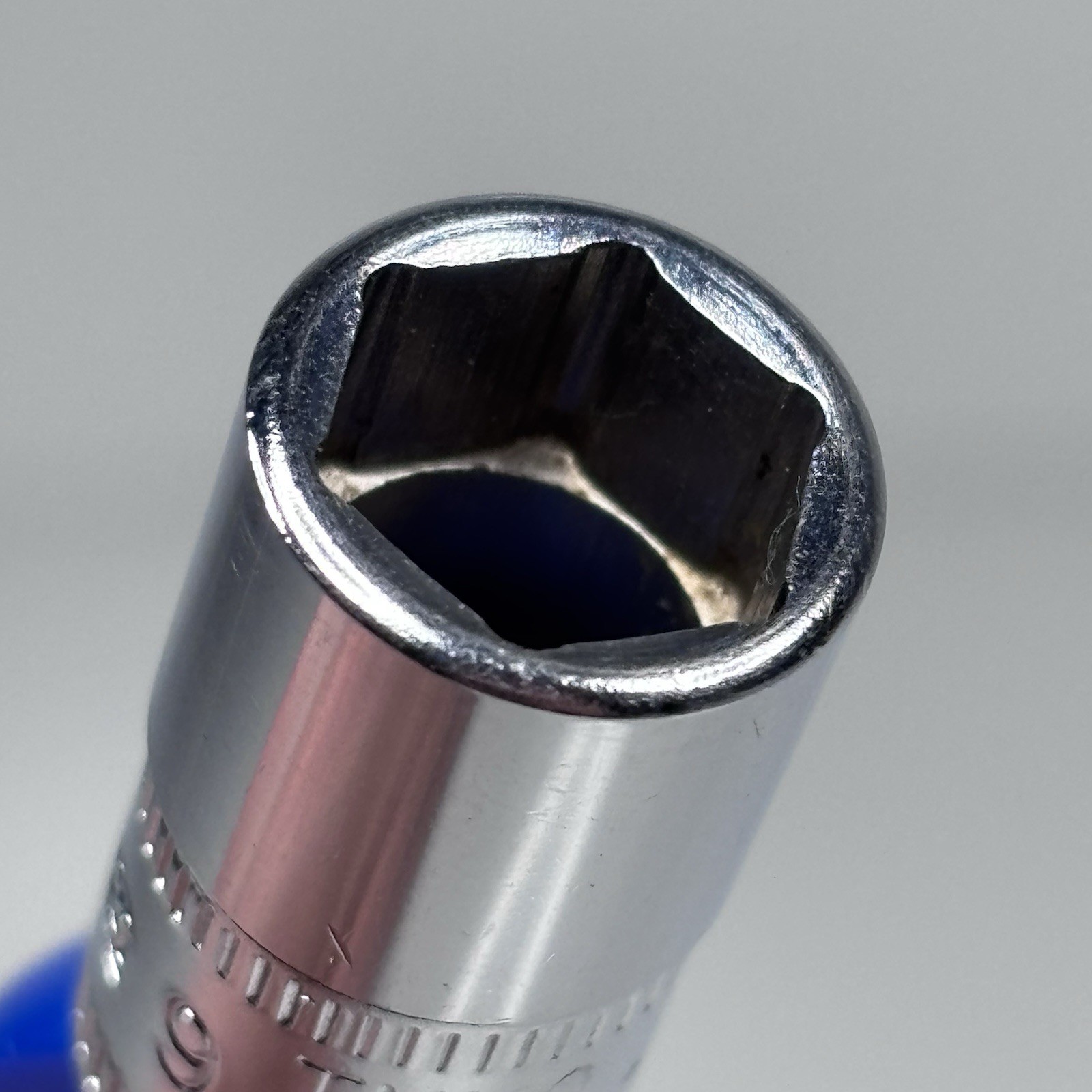 Snap On TMM9 1/4 Dr 6Pt Metric 9mm Flank Dr Shallow Chrome Socket USA 1984 MINT