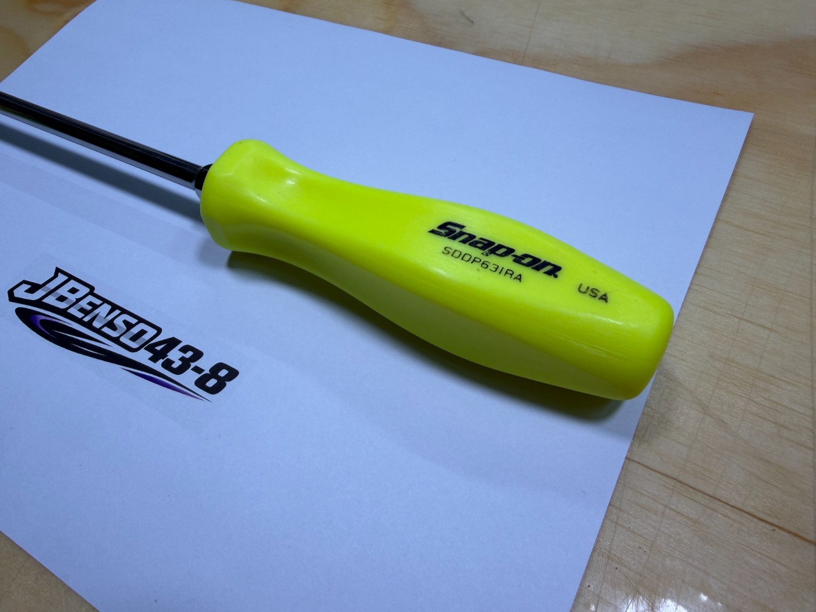 Snap-on Tools USA NEW HI-VIZ #3 Phillips Hard Handle Screwdriver SDDP63IRAHV