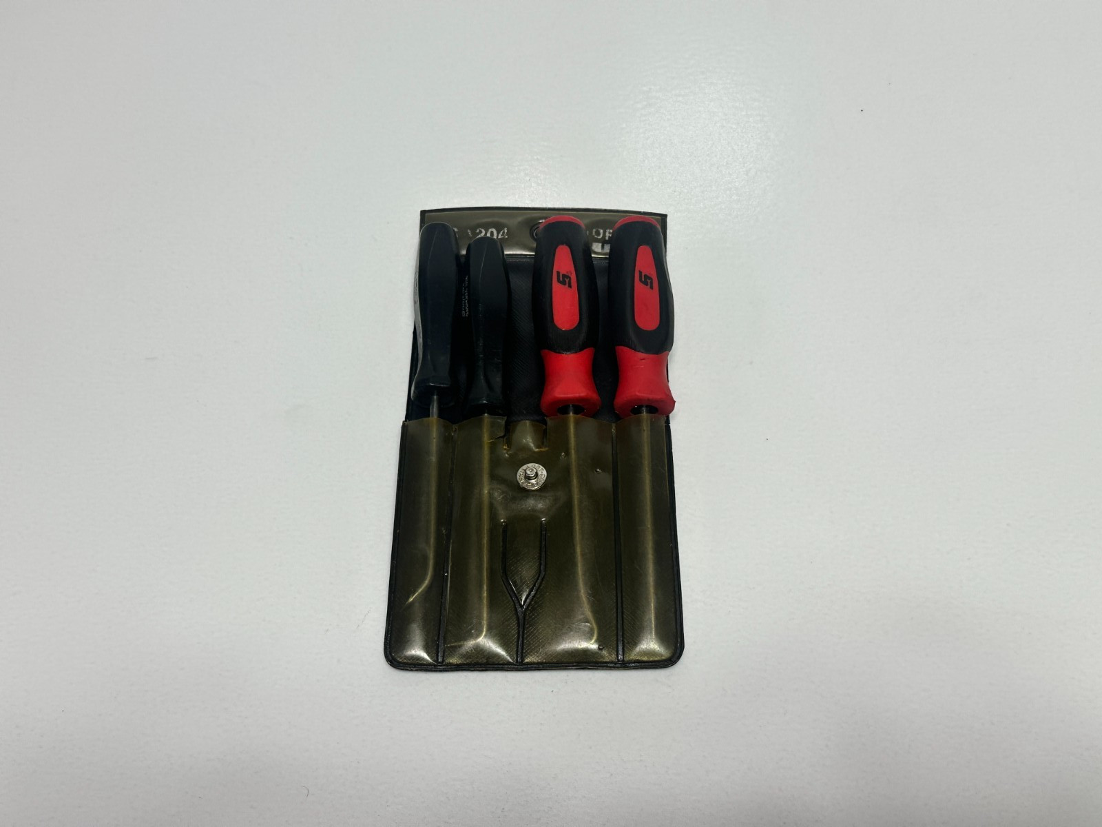 Snap On Tools USA 4pc Black Hard Handle / Red Soft Mini Pick Set w/Pouch ASA204