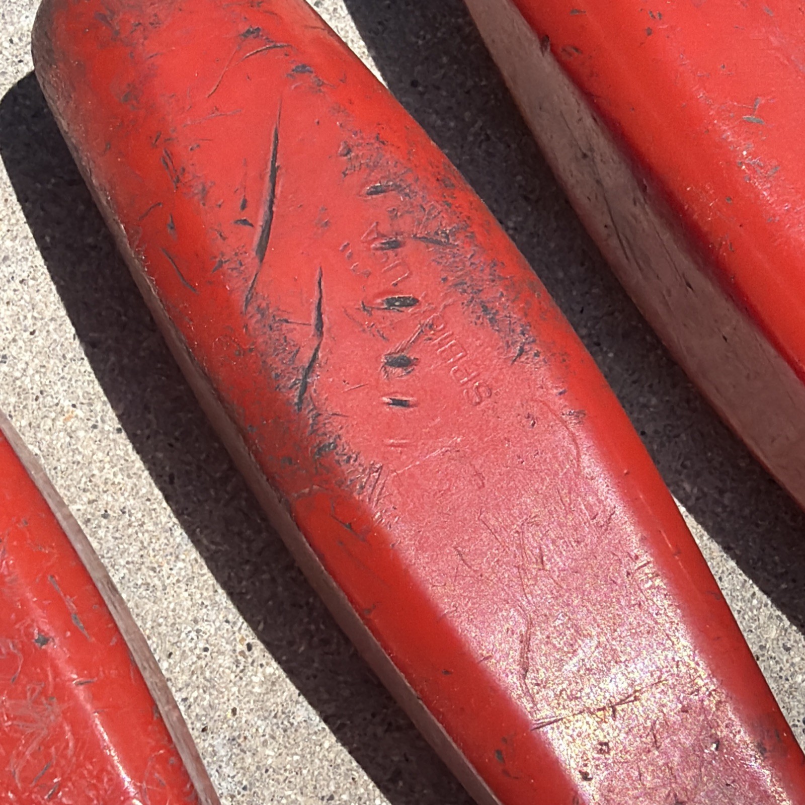 Snap On Tools 12″ 18″ 24″ Curved Tip Pry Bar Set Red Hard Handle 3pc USA READ!