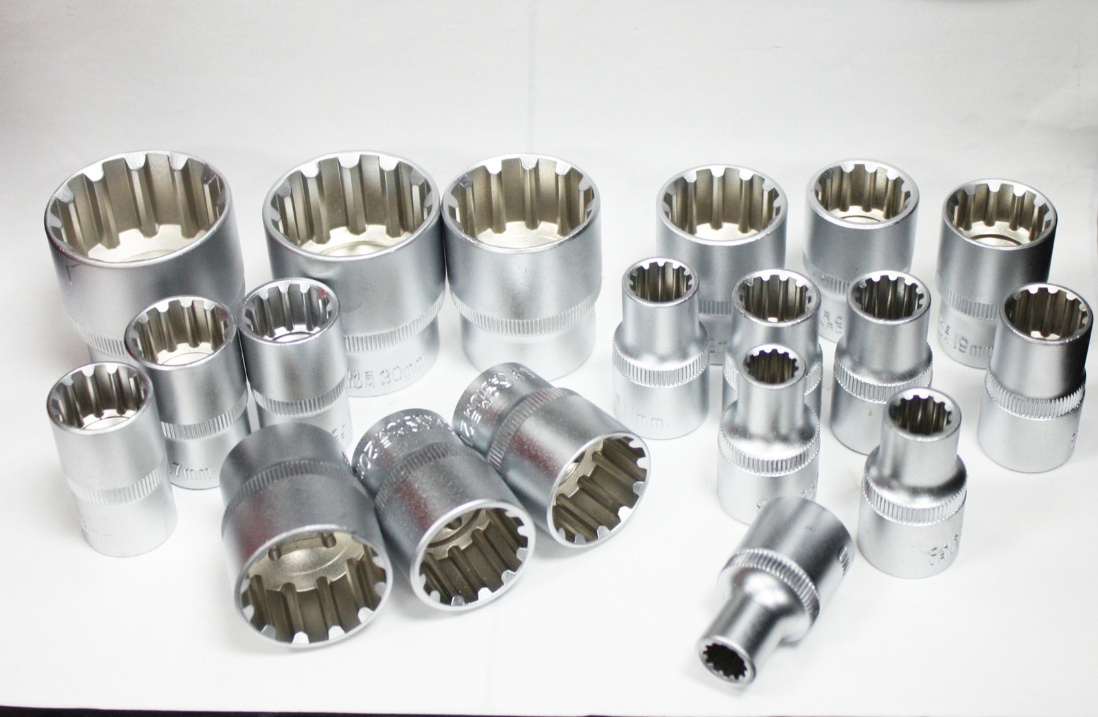 19pc 1/2″ Dr. Gear Lock Multi Socket Set 8-32mm Double Hex T-Star AF MM Metric