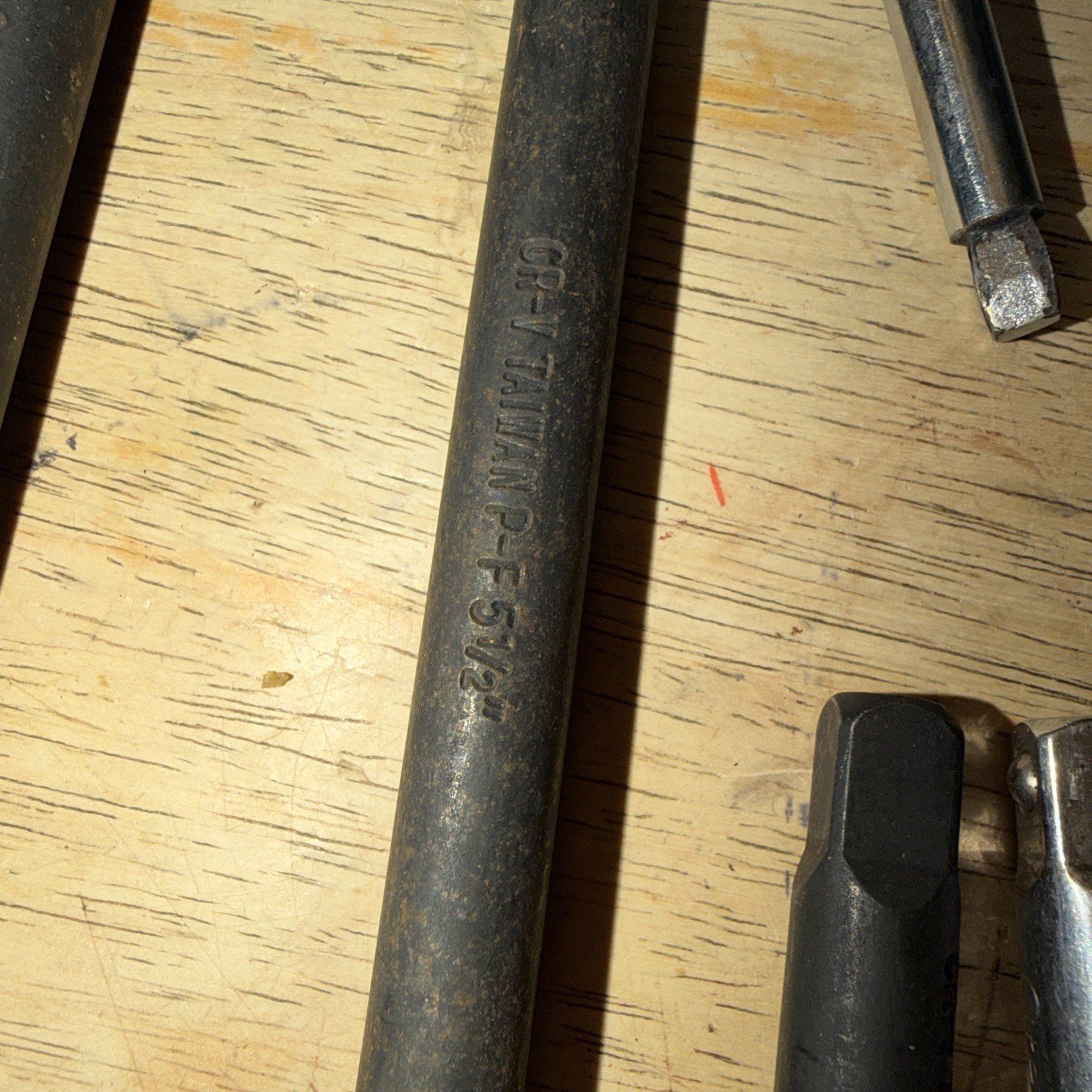 14 Pieces: Extensions, Adapters, T Bar Without T Bar…. Used, Mostly 3/8”, 1/4”