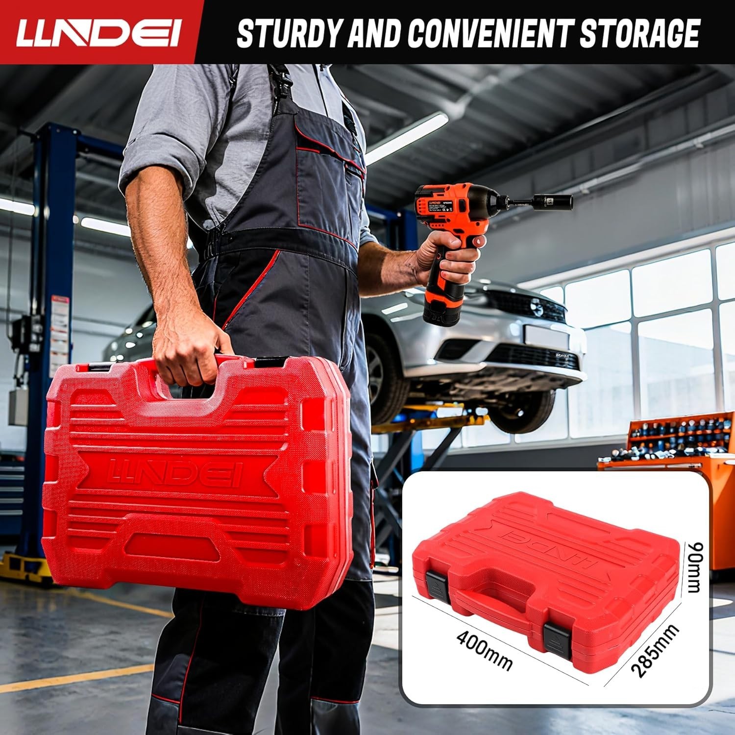 16V Brushless Impact Driver Kit, 108 PCS 140N. m, 6 point 1/4″ Drive Socket S…