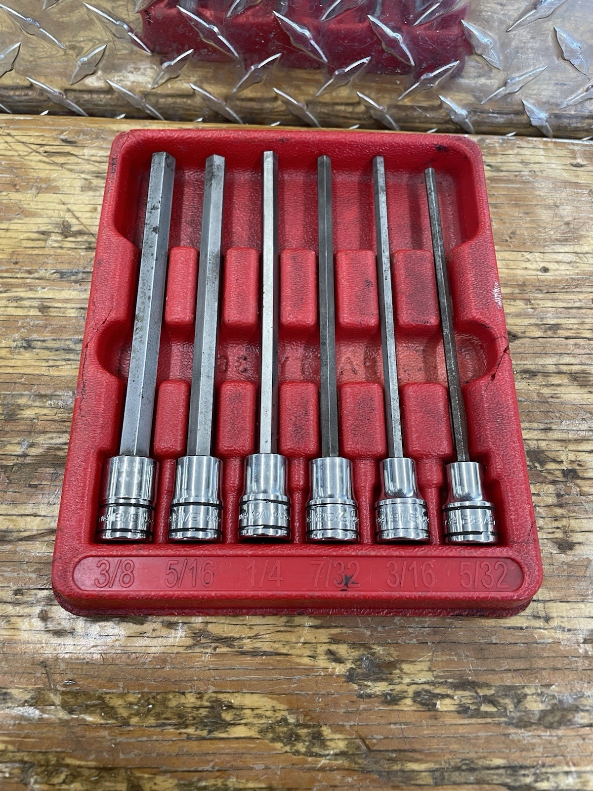 Snap-On SAE Long Hex Allen Ball Sockets PAKTY136