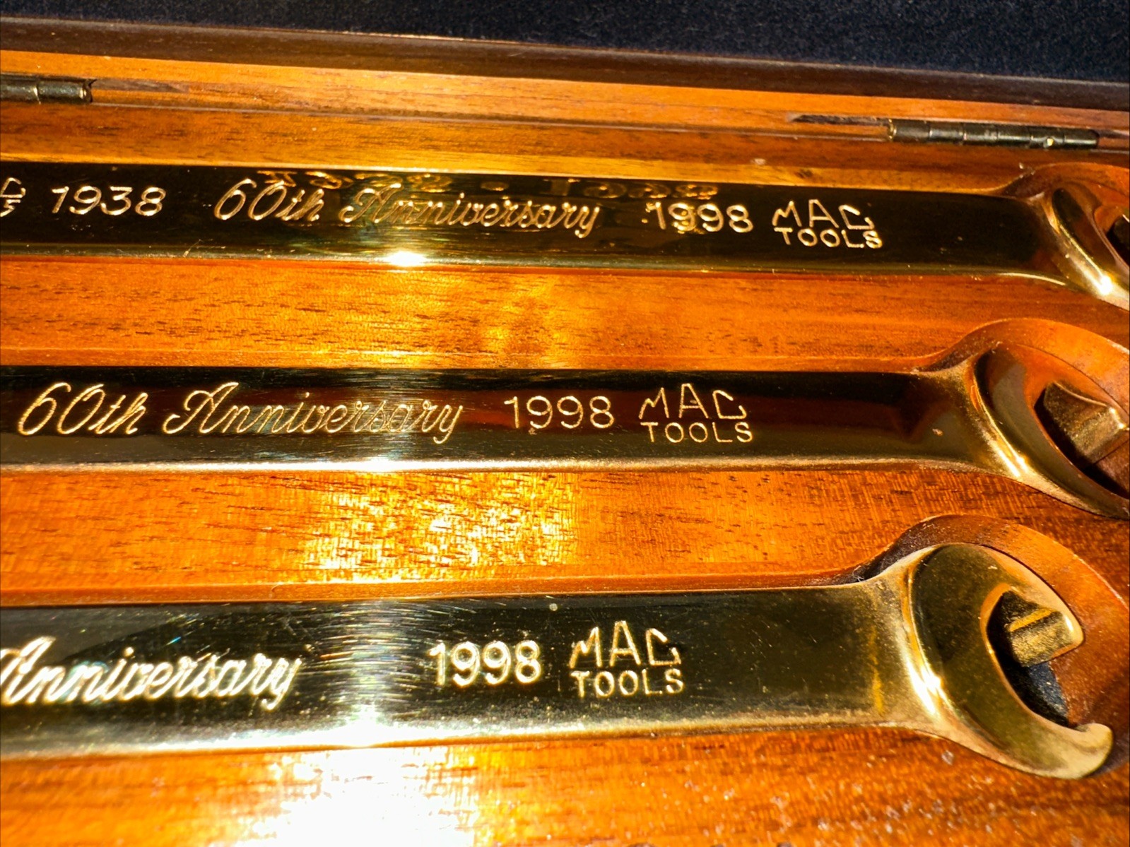 Mac Tools 60th Anniv Ltd Ed 24kt Gold Plated Hexagonal Flare Nut Wrench Set