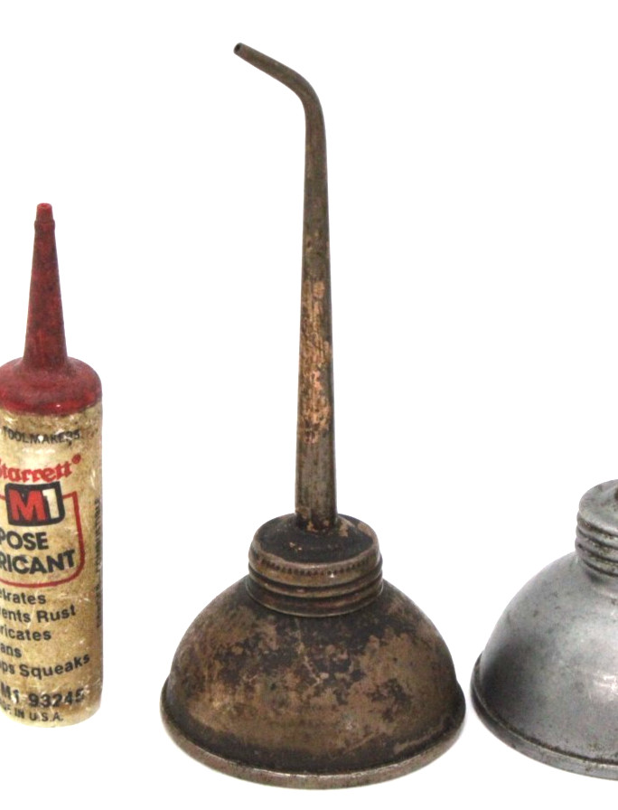 RIGHT OUT OF THE BARN 4 Vintage OIL CANS Starrett M1 and 3 unbranded
