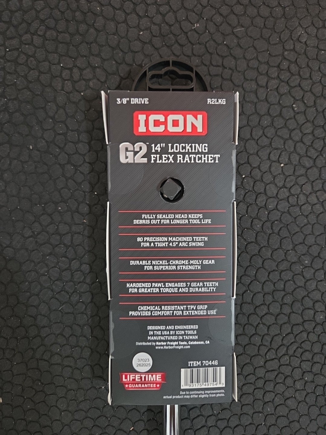 ICON R2LKG 3/8 INCH DRIVE G2 14 INCH LOCKING FLEX HEAD RATCHET