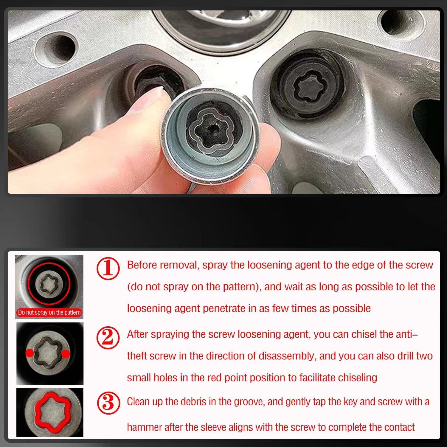 10pc Wheel Lock Nut Key 4 Toyota & Lexus Anti-Theft Lug Nut Removal Locking Key
