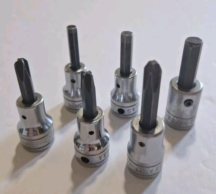 Snap on 6 Piece HEX & Phillips Misc Drive Sockets 3/8″ Drive