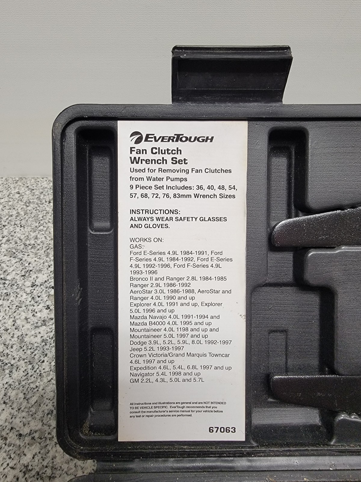 EverTough #67063 Fan Clutch Wrench Set With Hard Case