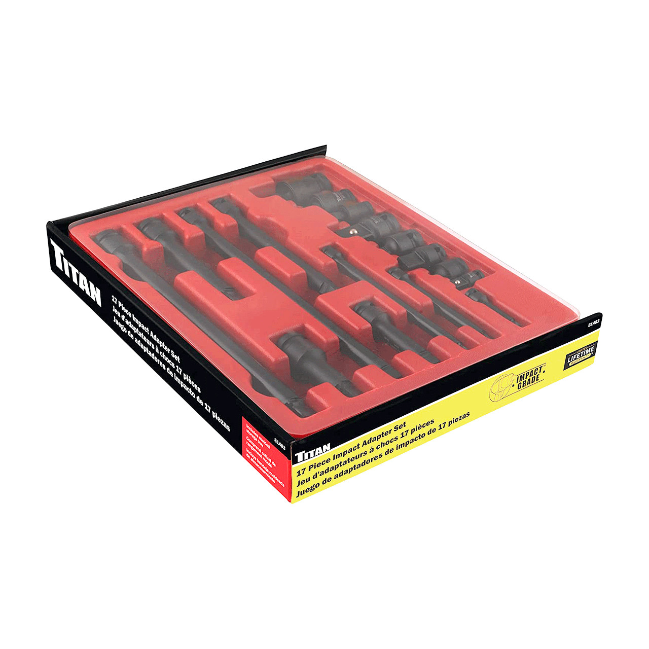 Titan Tools 81483 Impact Adaptor & Wobble Extension 17 Pc Set