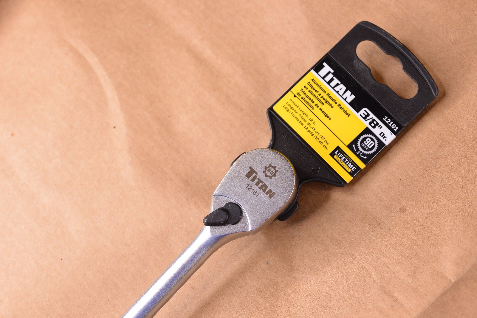 Titan Tools 12161 3/8″ Drive x 12″ Sealed Head Ratchet Tool Garage 90 Tooth