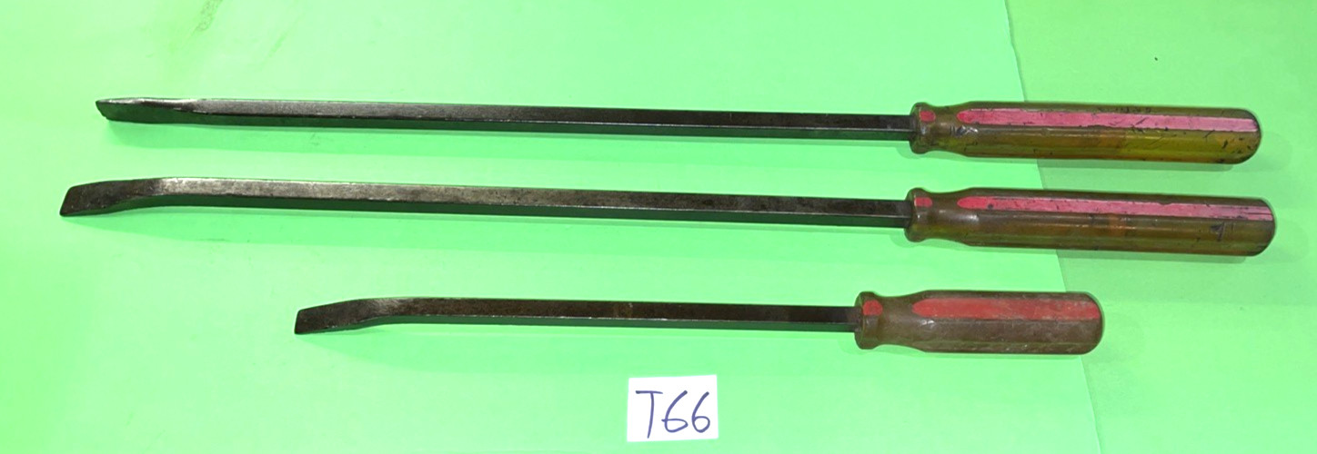 MAC TOOLS 3 PIECE PRY BARS CURVED & STRAIGHT 12 INCH, 19 INCH LENGTH