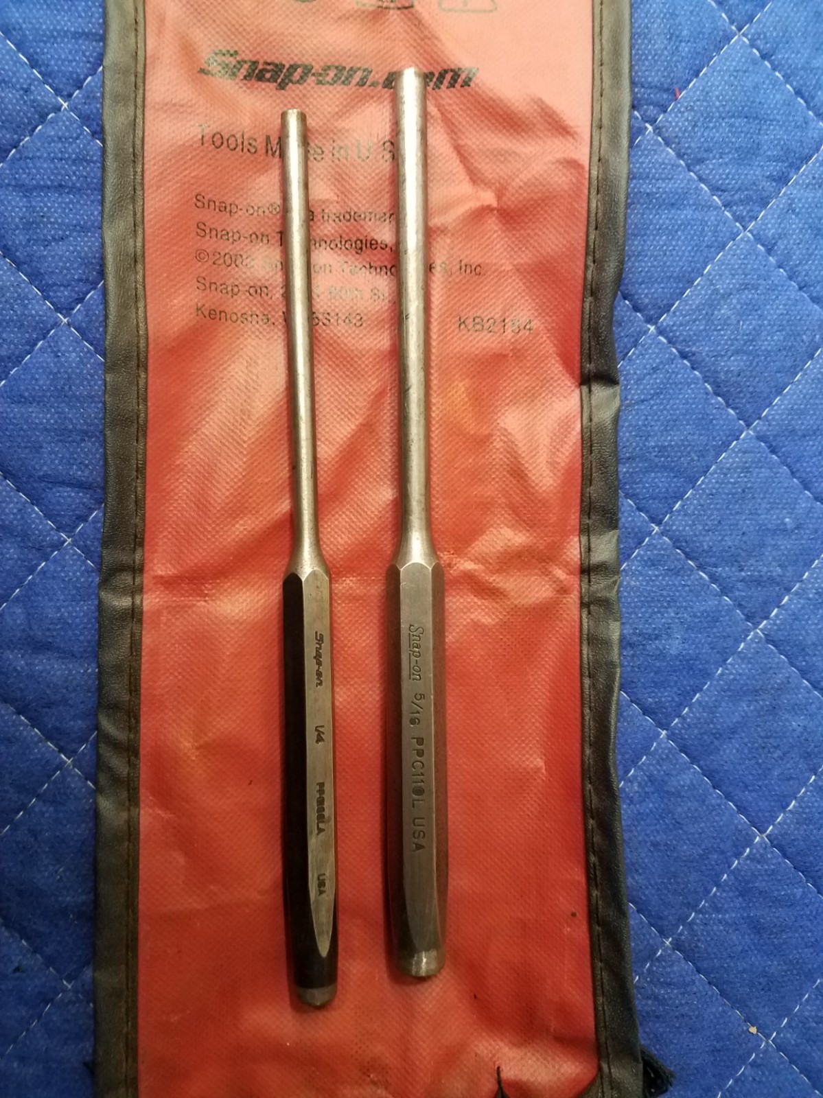 Snap-on tools PPCL60BK 3 Pc Long pin Punch set Made in USA
