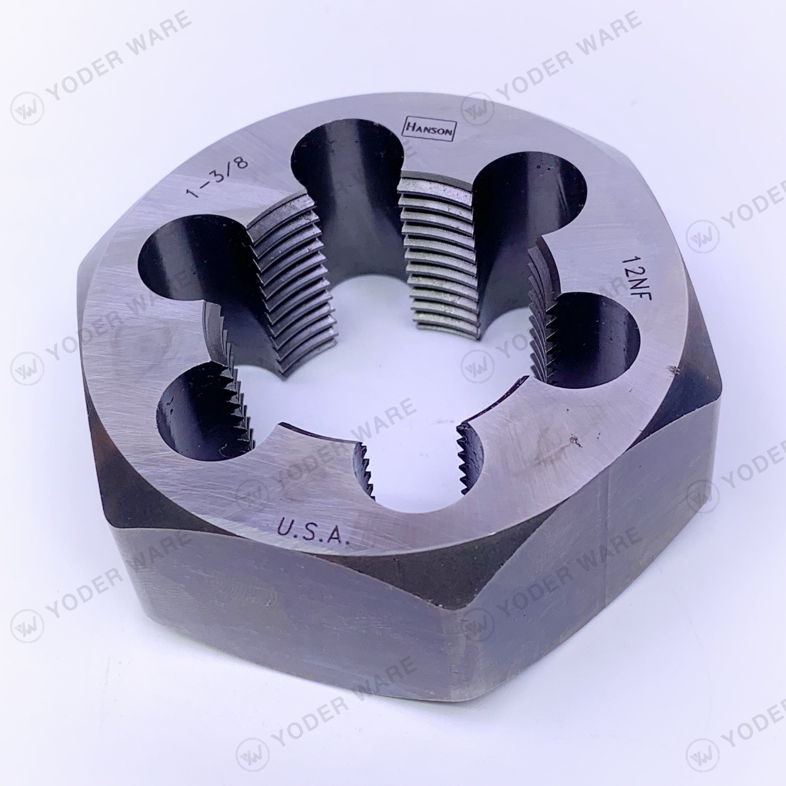 IRWIN HANSON 7273 Hex Rethreading Die 1-3/8″-12 NF Right Hand High Carbon Steel