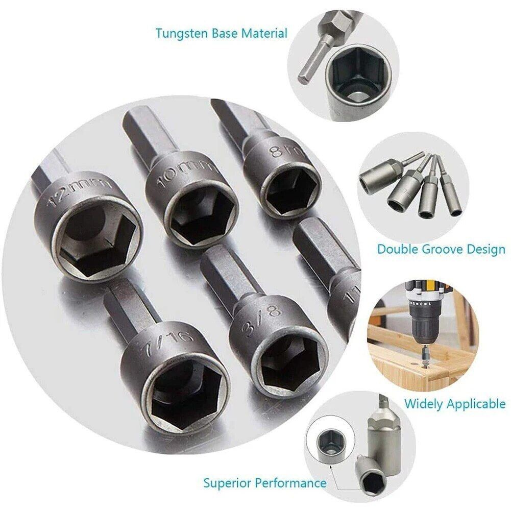 Heavy Duty Steel Screwdriver Nut Socket Bits Set for Woodworking Projects