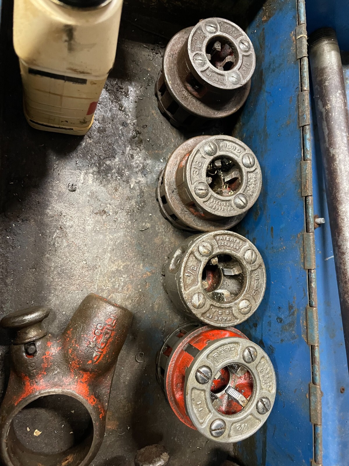 Ridgid Thread Cutters Set 1/4″, 3/8″, 1/2″, 3/4″ – Used Plumbing Tools