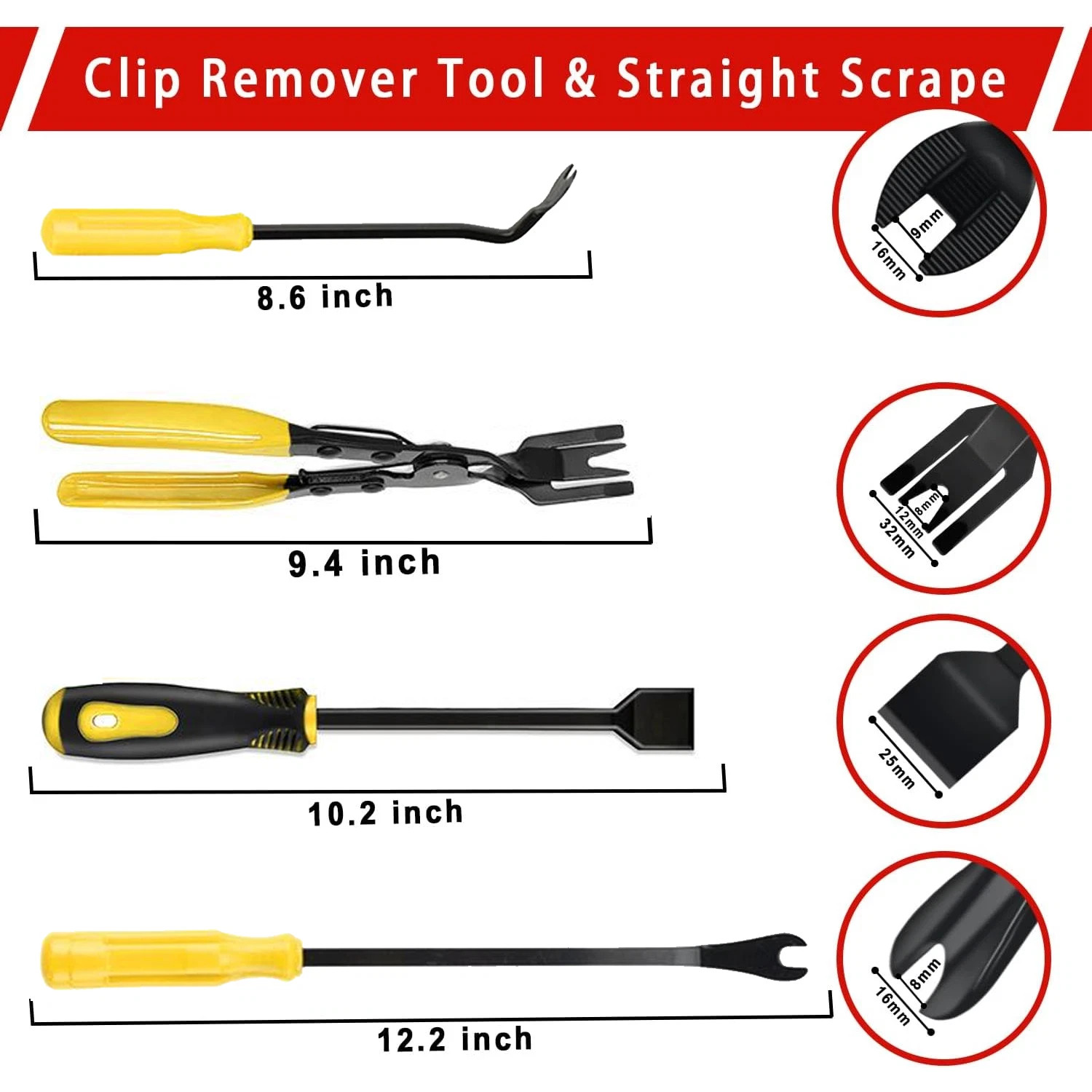 17Pcs Hook and Pick Set Clip Plier Remover Tool Gasket Scraper Telescopic Magnet