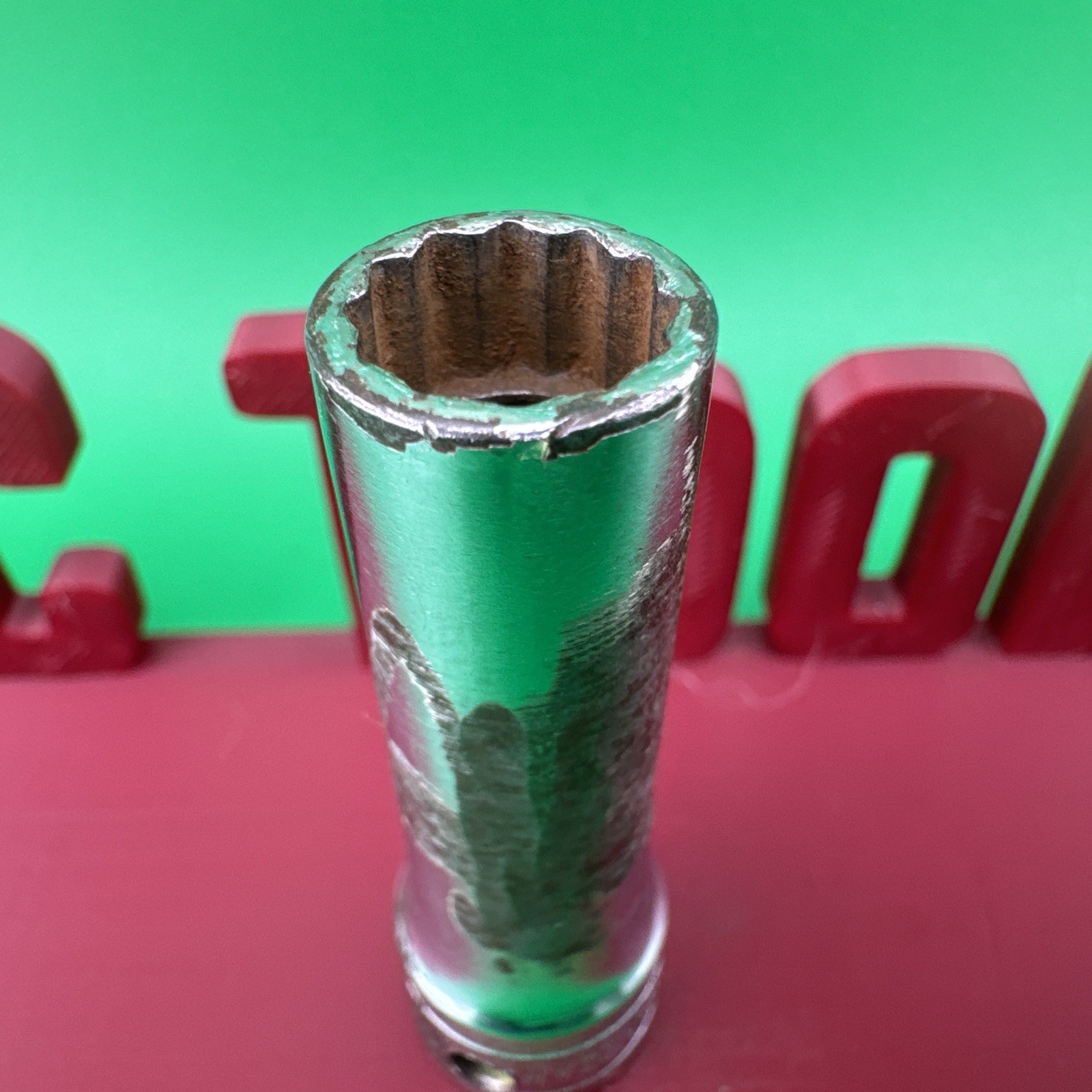 Snap On SF121 3/8″ Drive 12-Point SAE 3/8″ Deep Chrome Socket Engraved 3