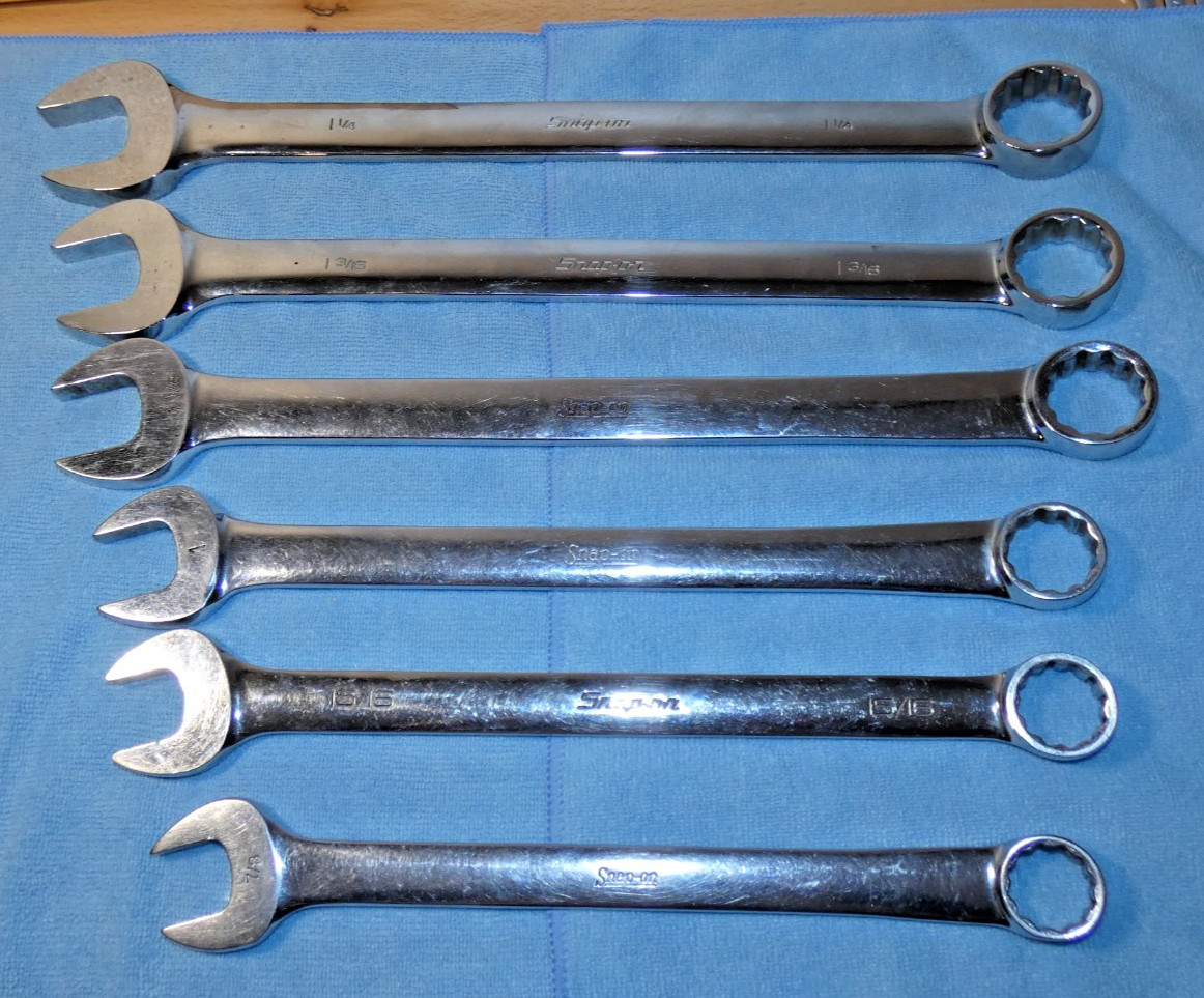 Snap-On 6 Pc. Combo Flank Drive Wrench Set SAE OEX28, OEX30B, OEX32,36,38B, 40B
