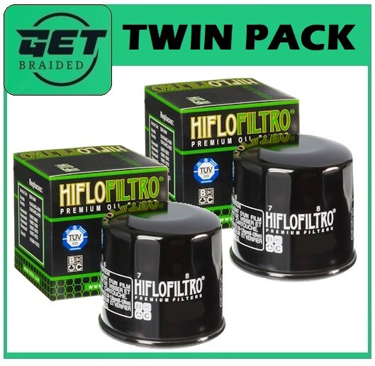 2x HiFlo Oil Filter Bundle Fits KAWASAKI ER-6n A7F,B7F,A8F,B8F (ER650) 2007 2008