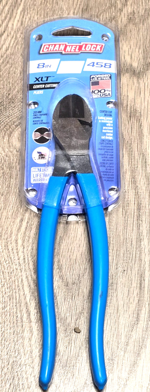 Channellock 458, 8″ XLT Center Cut Long Handle Wire Cutters, USA