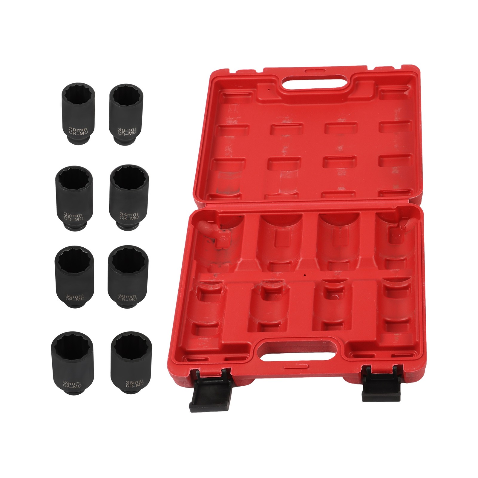 Labwork 8PCS 1/2″ Drive Deep Spindle Axle Nut Impact Socket Set 12 Point
