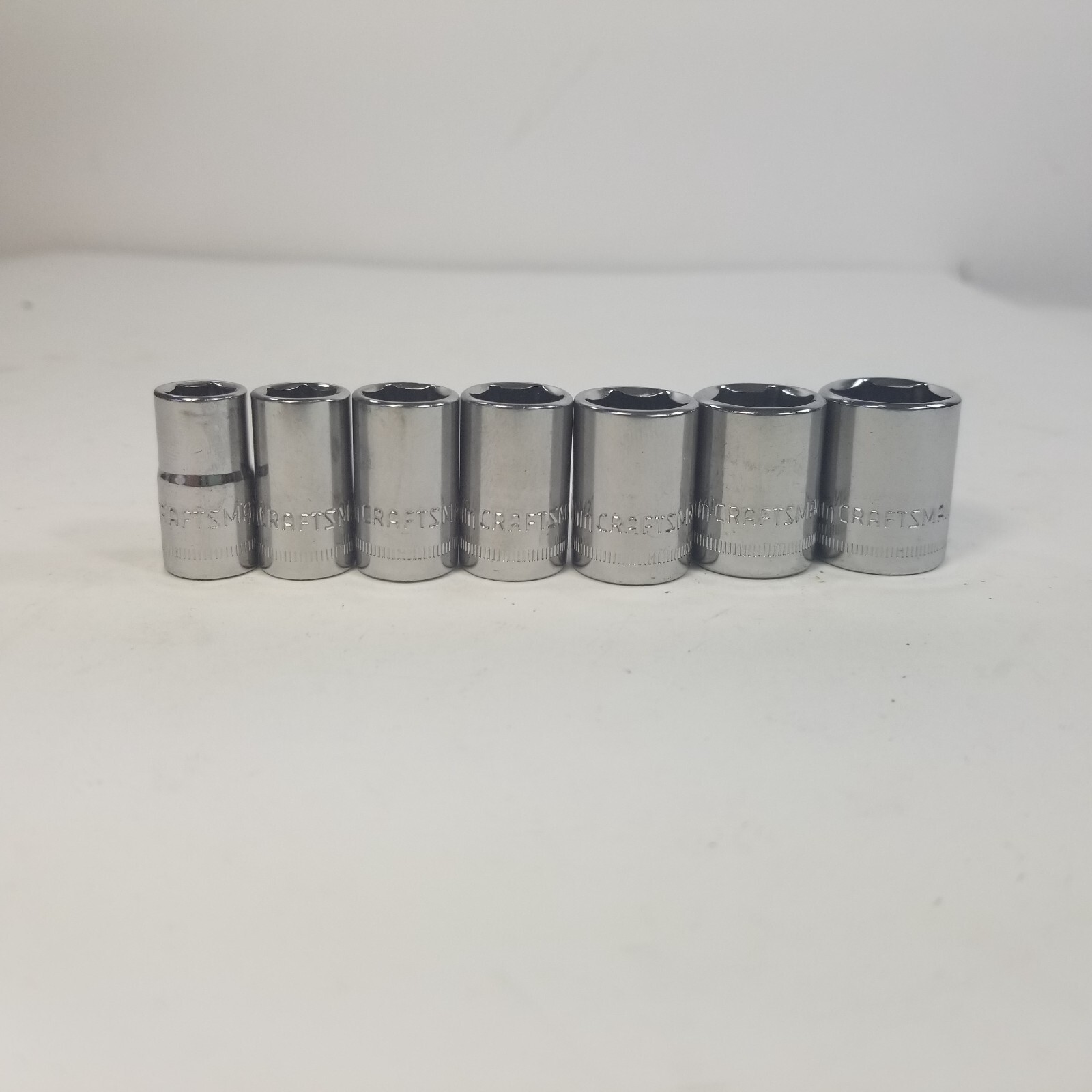 Craftsman 7pc 1/4 dr metric sockets 7 8 9 10 11 12 13mm Free Shipping
