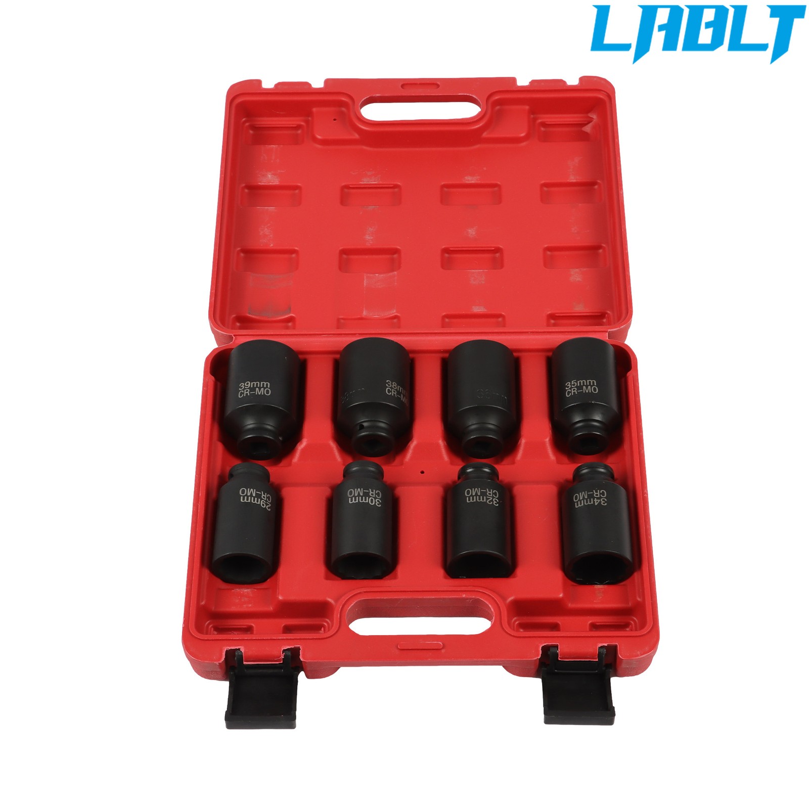 8 pieces 12 Point 1/2» Drive Deep Spindle Axle Nut Impact Socket Set 29mm-39mm