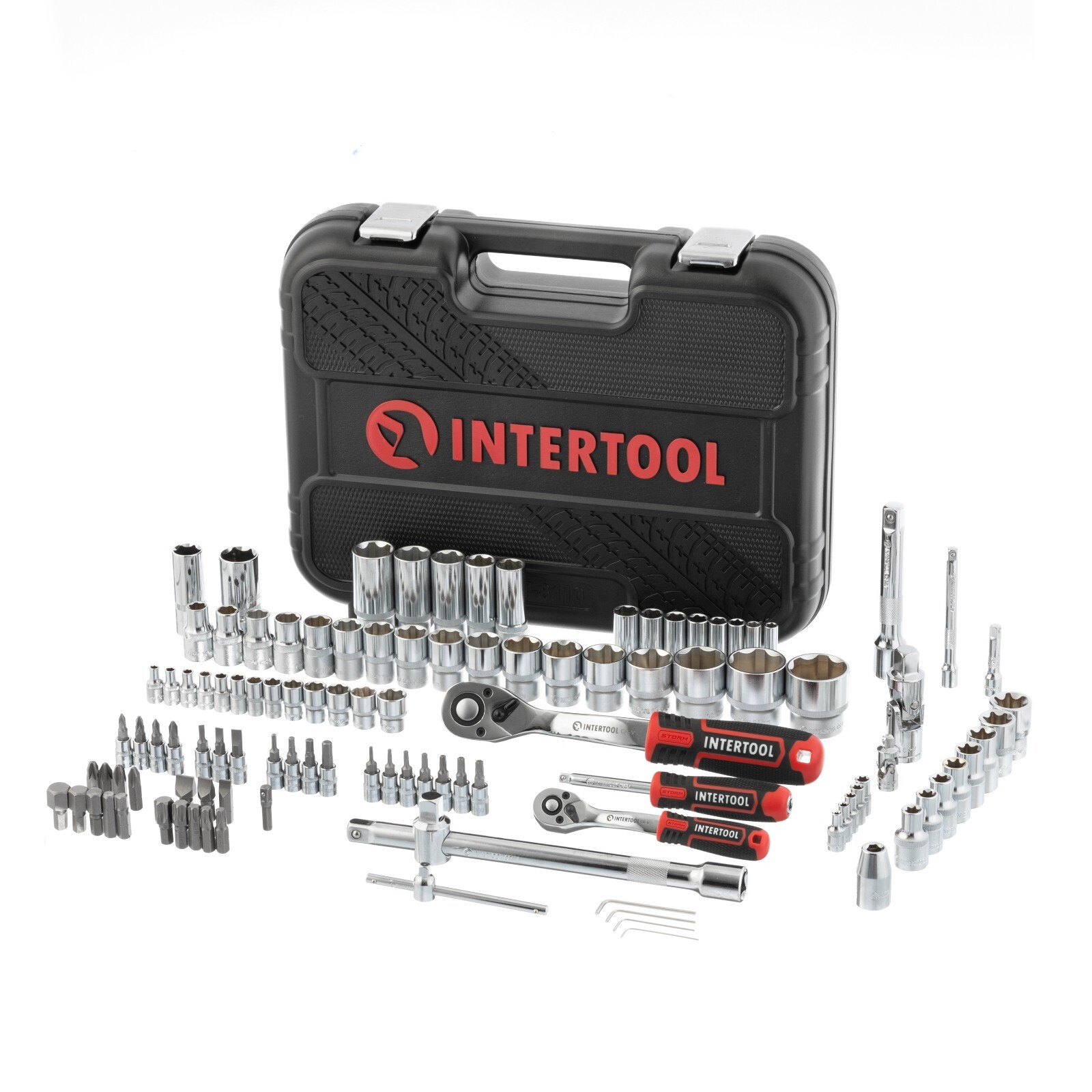 INTERTOOL 110pc Ratchet Socket Wrench and Bit Set ET08-8110