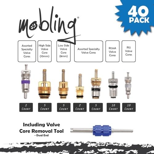 Car AC Repair Kit 270 Piece O Ring Set 40 Valve Cores Tool R12 R134a Tire