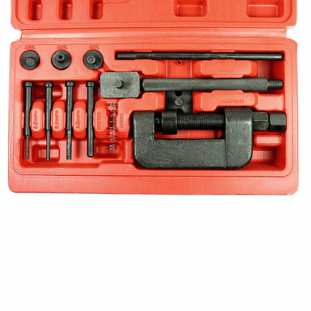 13PCS Chain Cutter Rivet Tool Set Riveting Breaker ATV/Bike/Motorcycle/Cam Drive