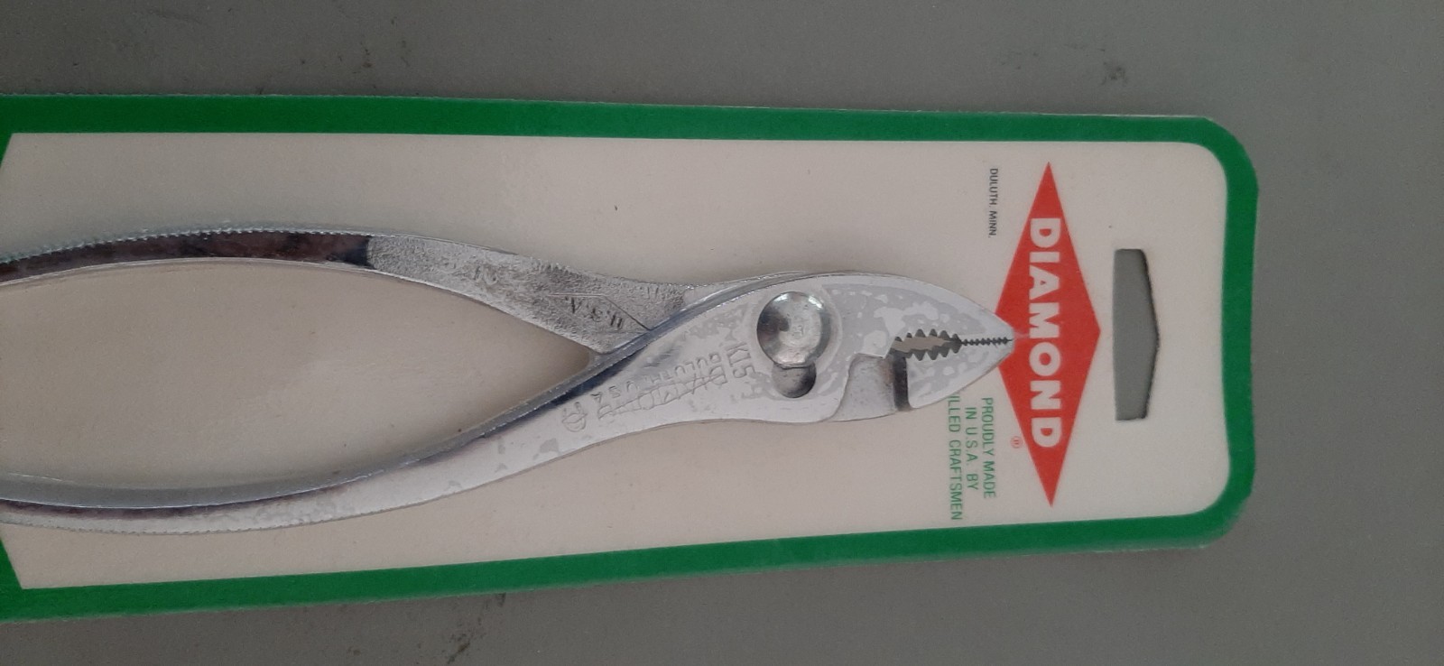 NOS Diamond Tool Horseshoe Regular Nose w/ Cutter Slip Joint Pliers K15 K15H 9R